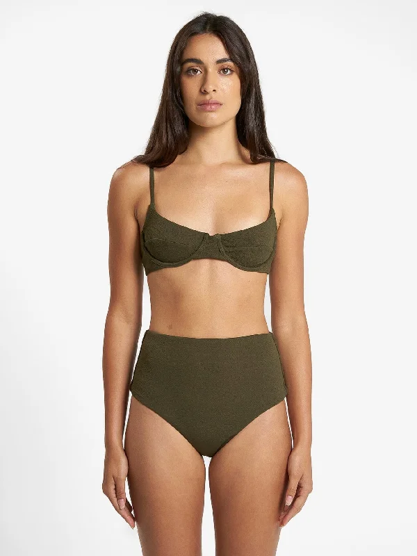 Adira High Waist Bikini Bottom - Tarmac Cutout swimsuit, Sexy, Trendy, Fashionable