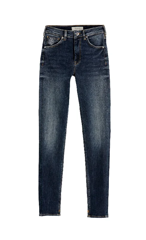 Scotch & Soda Womens Haut High Rise Skinny Jeans, Blauw Trails Trendy Low-Rise Bootcut Jeans