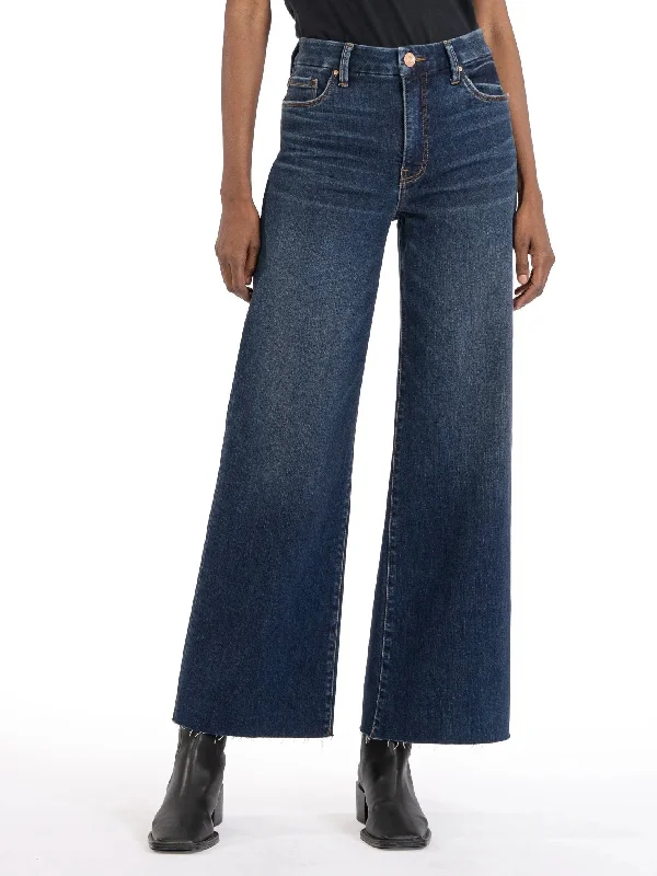 Kut Jeans : Meg High Rise Fab Ab Wide Leg Raw Hem Cozy Relaxed Fit Jeans