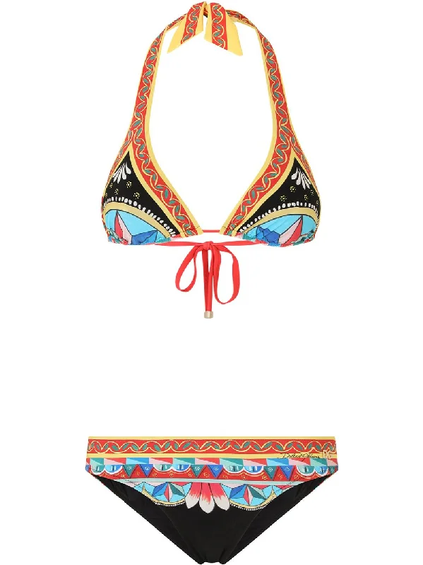 Dolce & Gabbana graphic-print bikini Off-the-shoulder bikini, Sexy, Elegant, Trendy