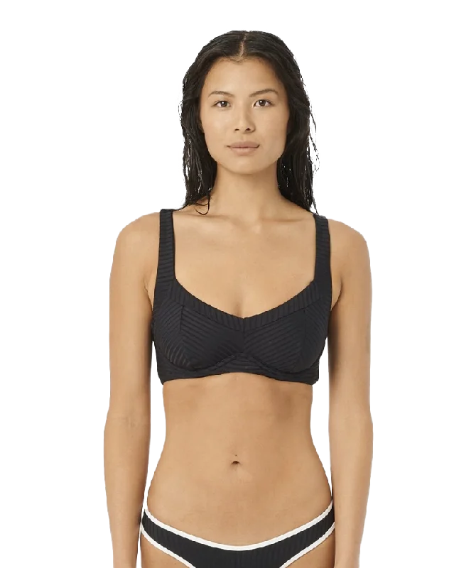 Premium Surf E Bralette Bikini Top in Black V-neck bikini, Sexy, Comfortable, Trendy