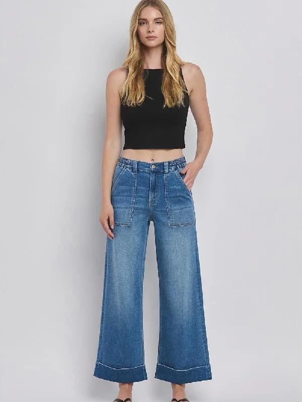 Vervet : Super Soft Baggy Wide Leg Jean Fashionable Jeggings Style Jeans