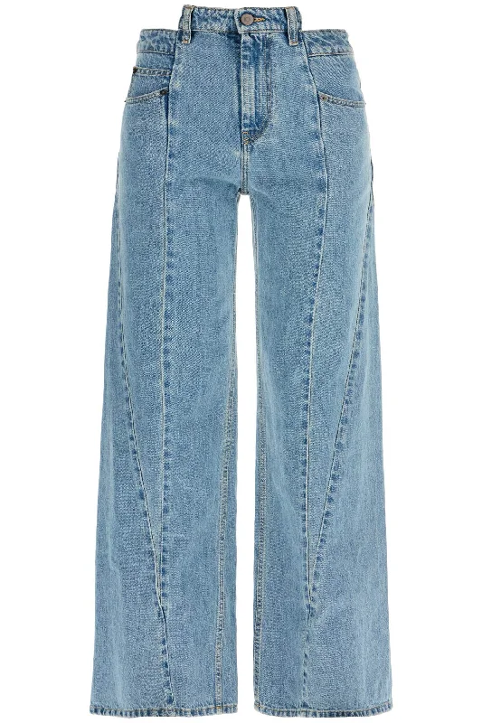 Loose Cut-out Waist Jeans With Trendy Flared Leg Jeans