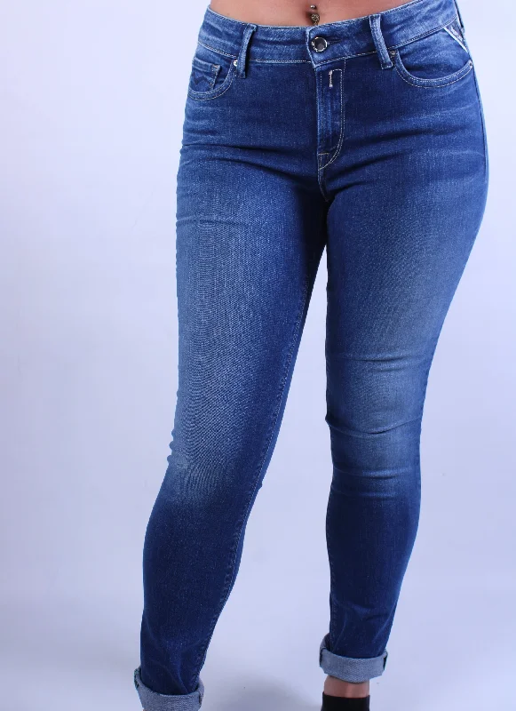 Replay Luzien WHW689 165E835 009 Skinny Highwaist Jeans Comfortable Straight-Legged Denim