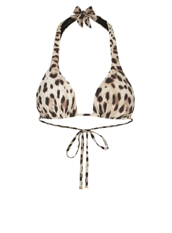 Dolce & Gabbana leopard print triangle bikini top Off-shoulder bikini, Sexy, Elegant, Trendy