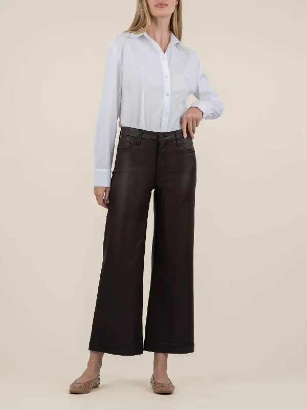 Kut Jeans : Meg High Rise Fab Ab Wide Leg Coated Trendy Wide-Leg High-Waist Denim