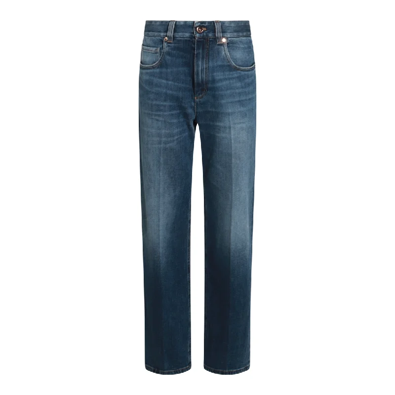 Brunello Cucinelli Jeans Blue Casual Straight-Leg Jeans