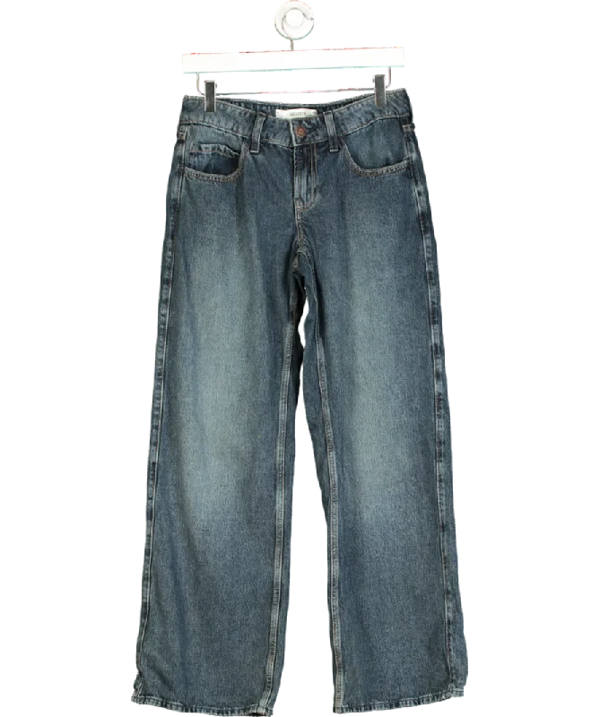 Hollister Blue Low-rise Wash Super Baggy Jeans W24 Cozy Tencel Blend Denim Jeans