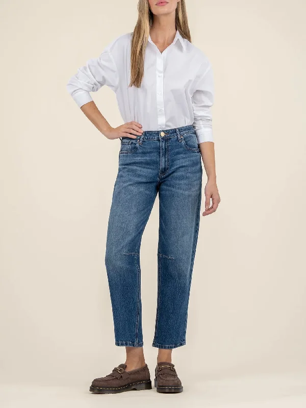 Kut Jeans : Ashley High Rise Slouchy Barrel Straight Leg Fashionable Cropped Denim Jeans