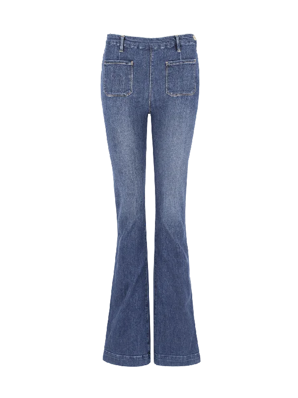 mid-rise bootcut jeans Trendy Wide-Legged High-Waist Jeans