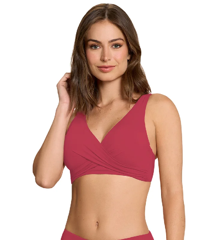 Jantzen Women's Solids Vera Surplice Bikini Top Bikini with criss-cross straps, Sexy, Trendy, Comfortable