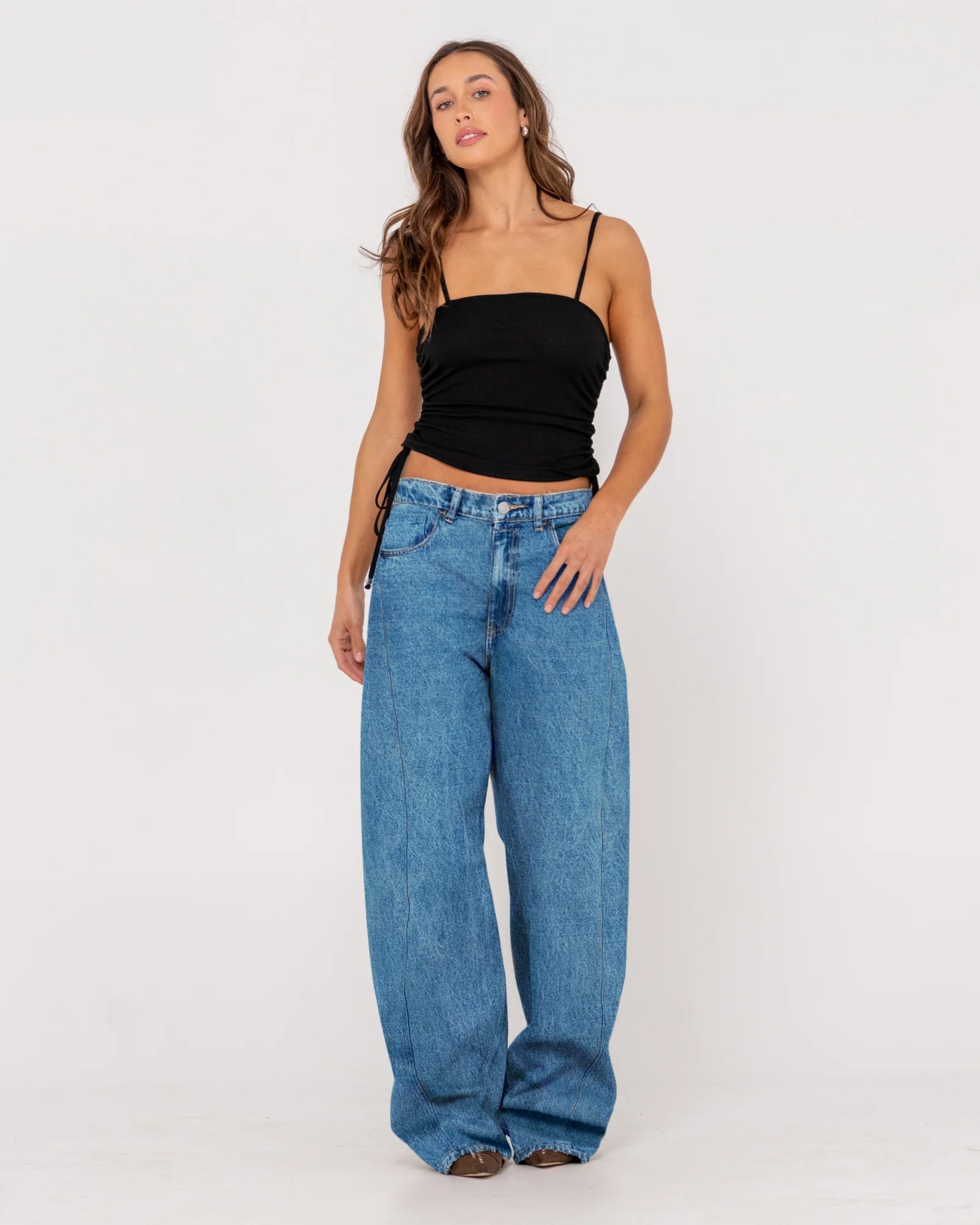 Rusty Bobby Barrel Mid Rise Jean Comfortable Faded High-Rise Jeans