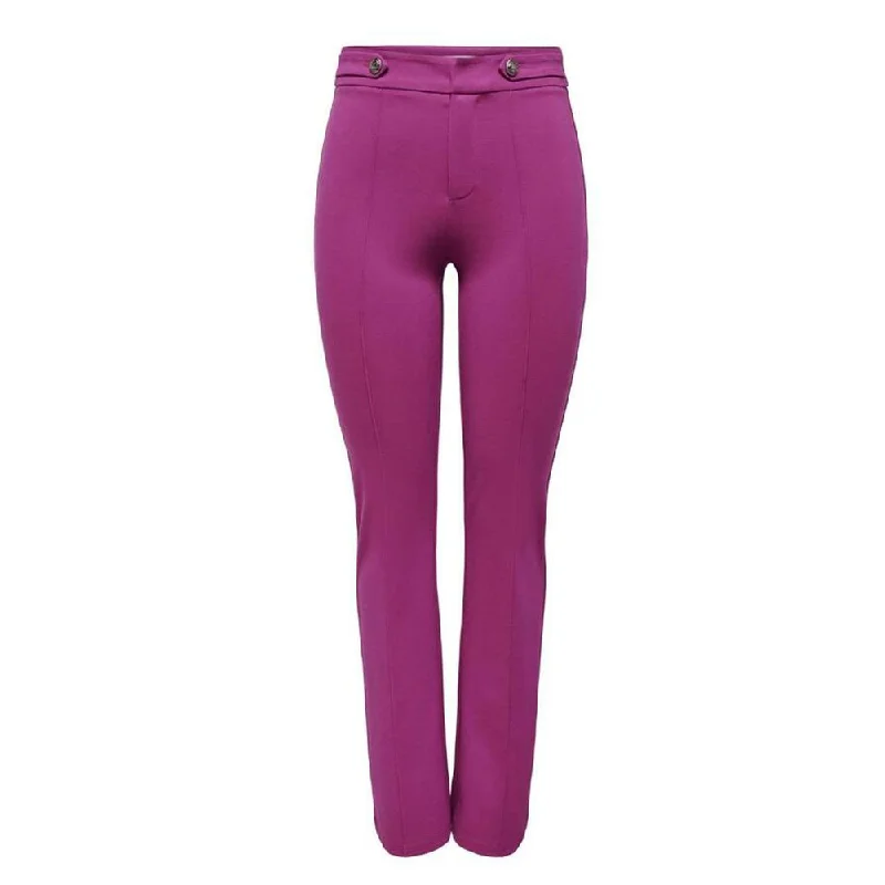 Pink Viscose Jeans & Pant Fashionable Straight Cut Jeans