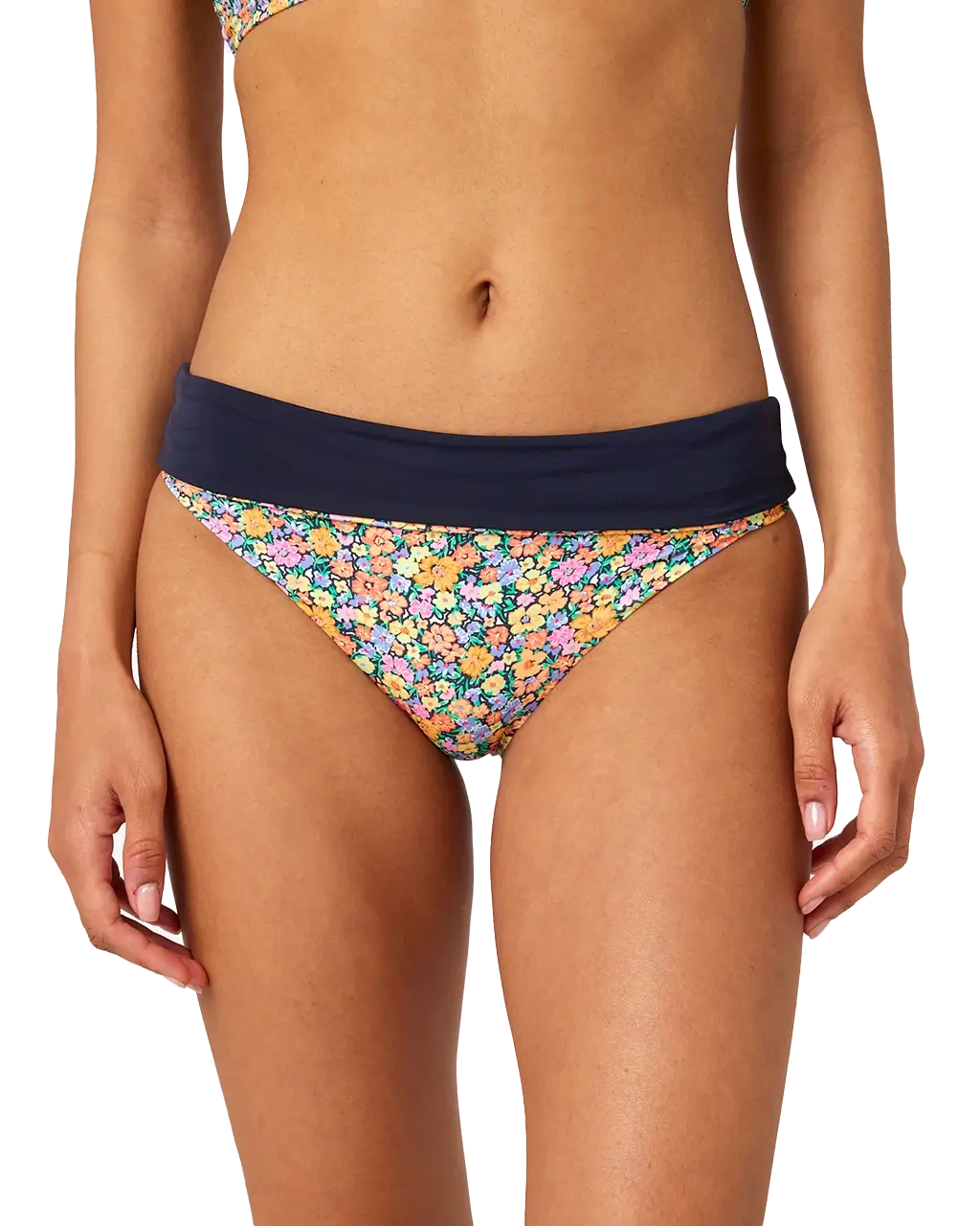 Afterglow Ditsy Roll Up Good Bikini Bottoms in Multi Colour Back tie bikini top, Adjustable, Trendy, Sexy