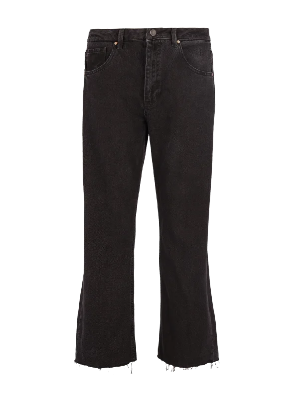 raw-cut hem straight-leg jeans Stylish Slim Fit Denim