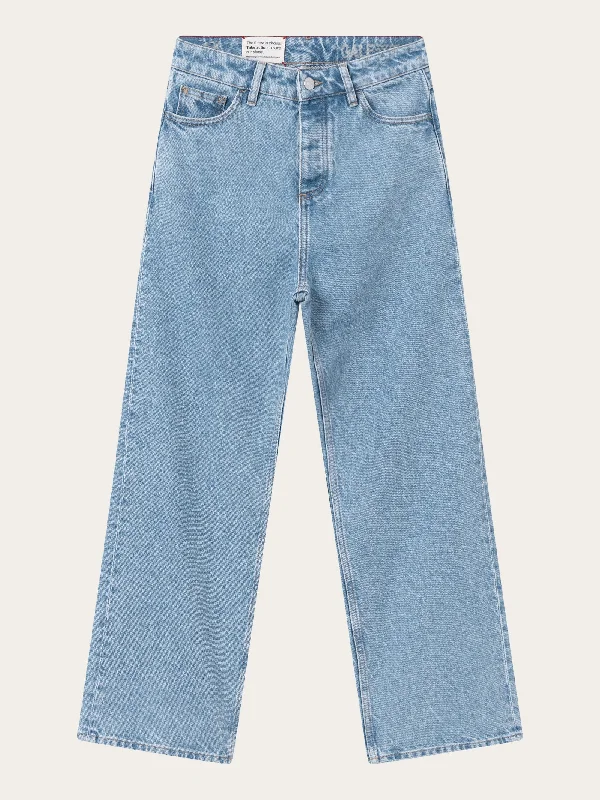 GALE straight mid-rise bleached stonewash 5-pocket jeans REBORN - Bleached Stonewash Trendy Skinny High-Waist Jeans