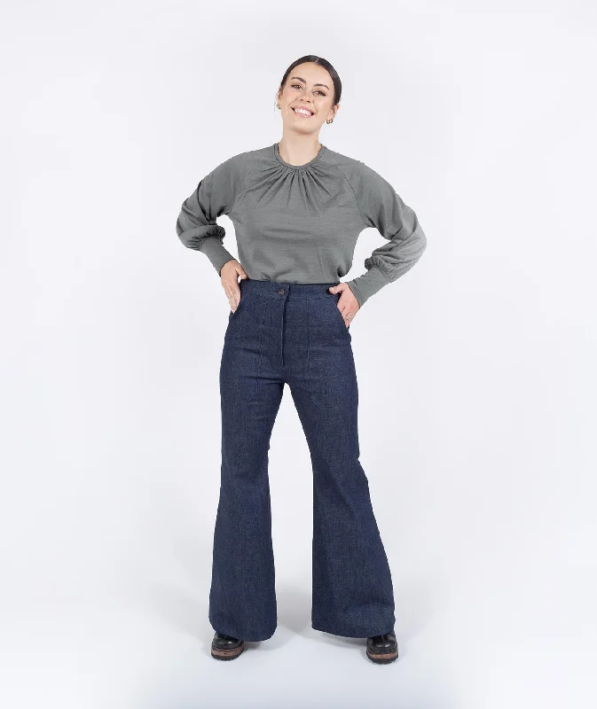 The Flare Jeans - Indigo Chic Rolled Cuff Denim Jeans