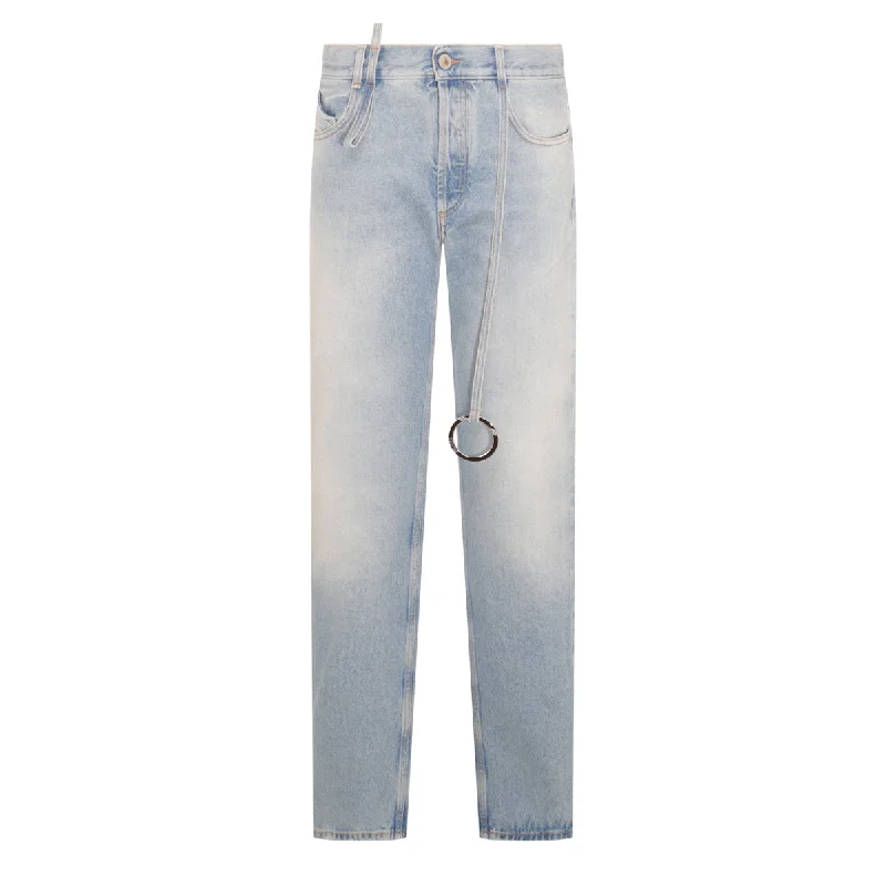 The Attico Jeans Blue Trendy Wide-Legged High-Waist Jeans