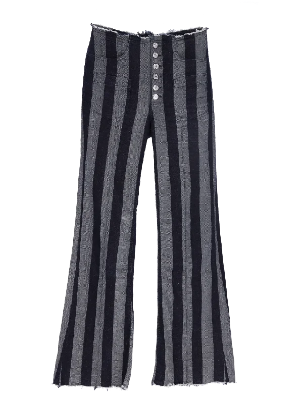 striped flared jeans Casual High-Waisted Bootcut Jeans