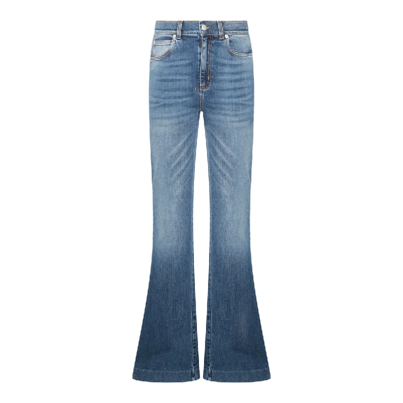 Alexander Mcqueen Jeans Elegant Wide-Leg Jeans