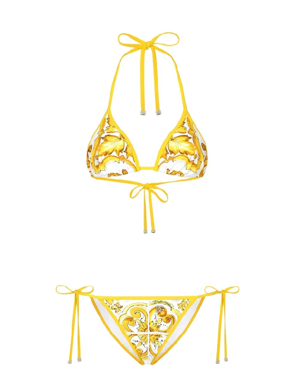 Dolce & Gabbana Majolica triangle bikini Monochrome bikini, Sleek, Simple, Sexy