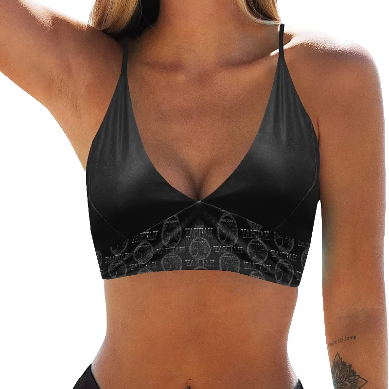 Yahuah-Tree of Life 02-04 Designer Cropped Bikini Top Beach bikini set, Comfortable, Trendy, Sexy