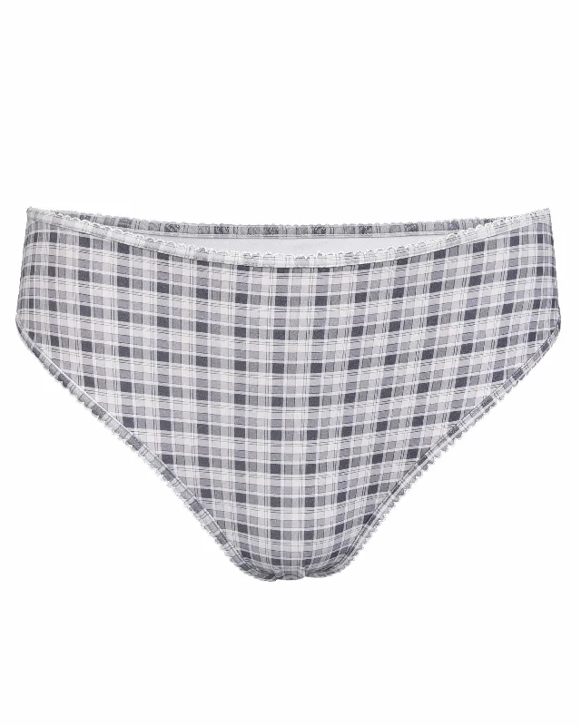 Breeze Bikini Briefs - Faded Blue Check Printed bikini, Fun, Vibrant, Trendy