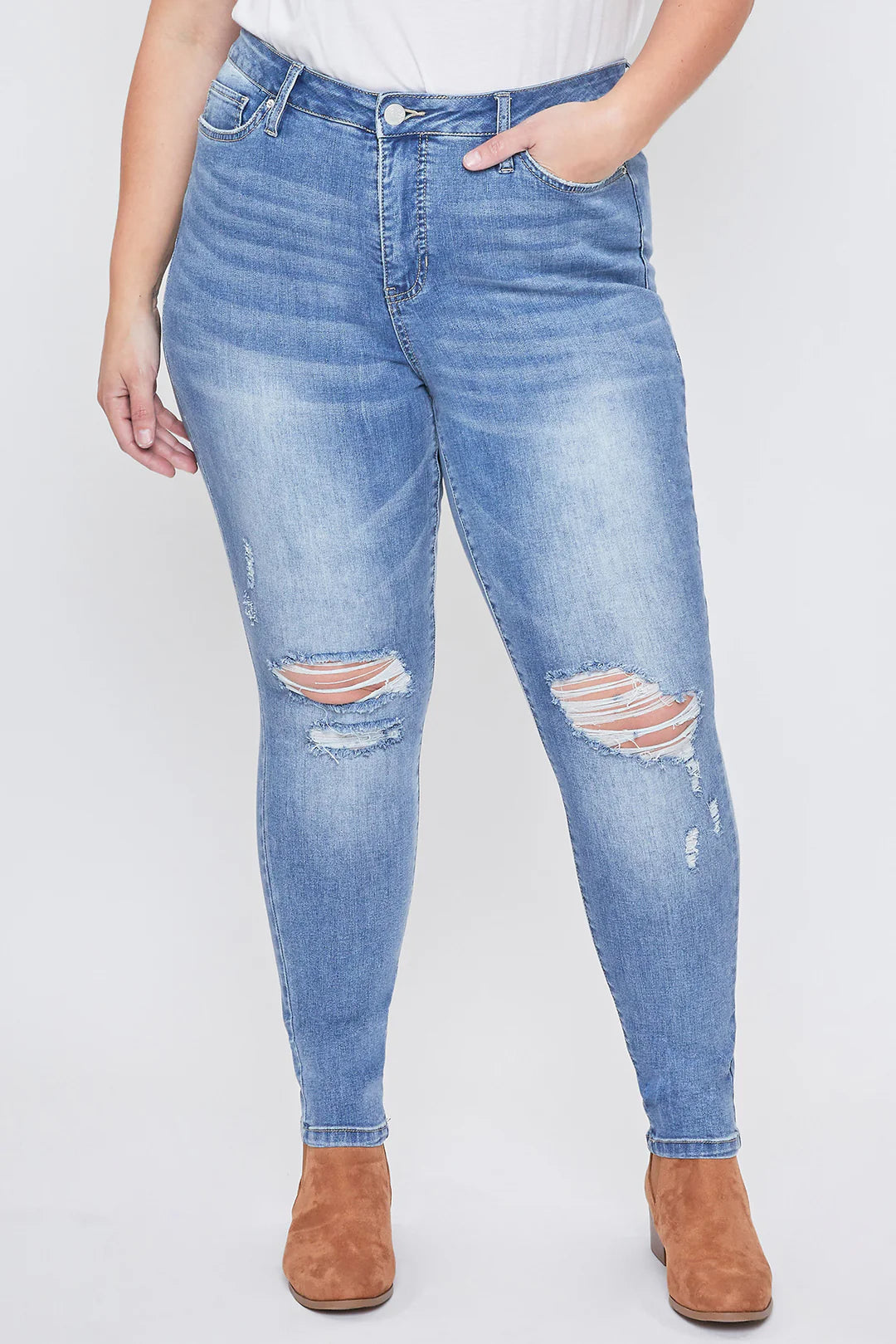 YMI Queen Distressed Skinny Jeans Fashionable Jeggings Style Jeans