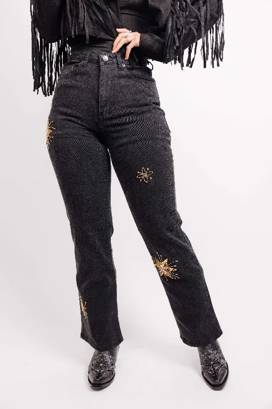 Mid Rise Sequin Embellished Jeans Stylish High-Rise Mom Jeans