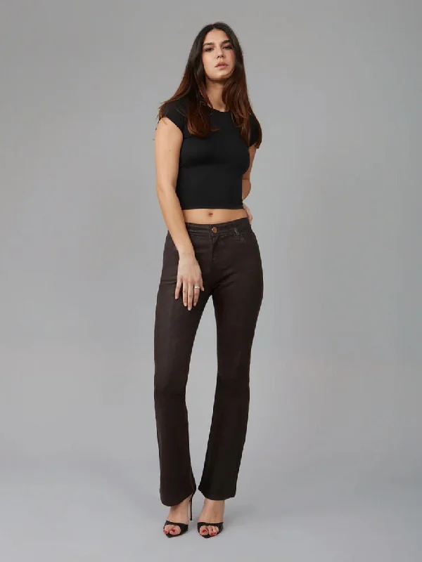 Lola Jeans : Billie High Rise Coated Jeans Casual Bootcut Ripped Jeans