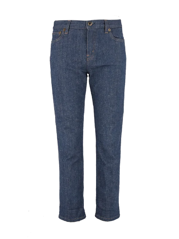 straight leg jeans Comfortable Full-Length Denim Jeans