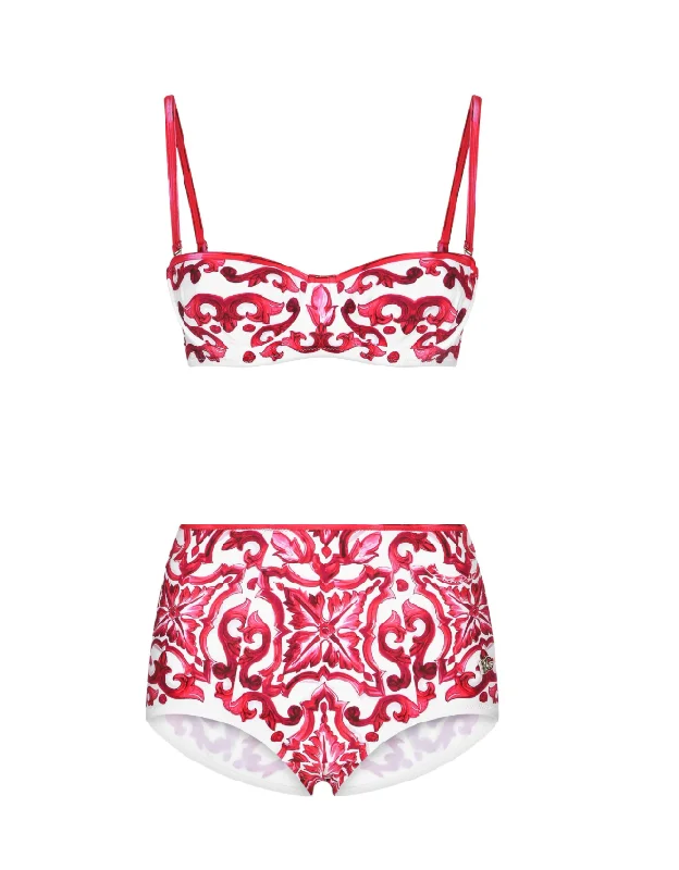 Dolce & Gabbana Maiolica-print bikini set Monokini bikini, Elegant, Sexy, Fashionable