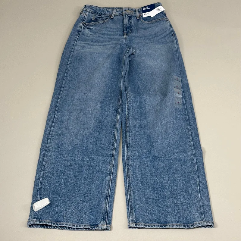 OLD NAVY Extra High-Waisted Sky-Hi Wide-Leg Jeans Fashionable Button-Front Jeans