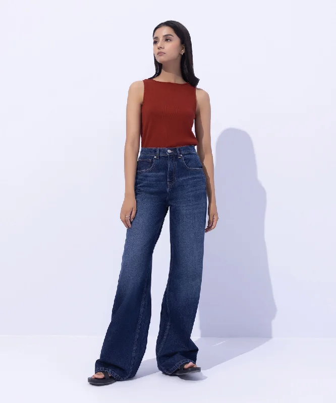 Wide Leg Jeans Cozy Tencel Blend Denim Jeans