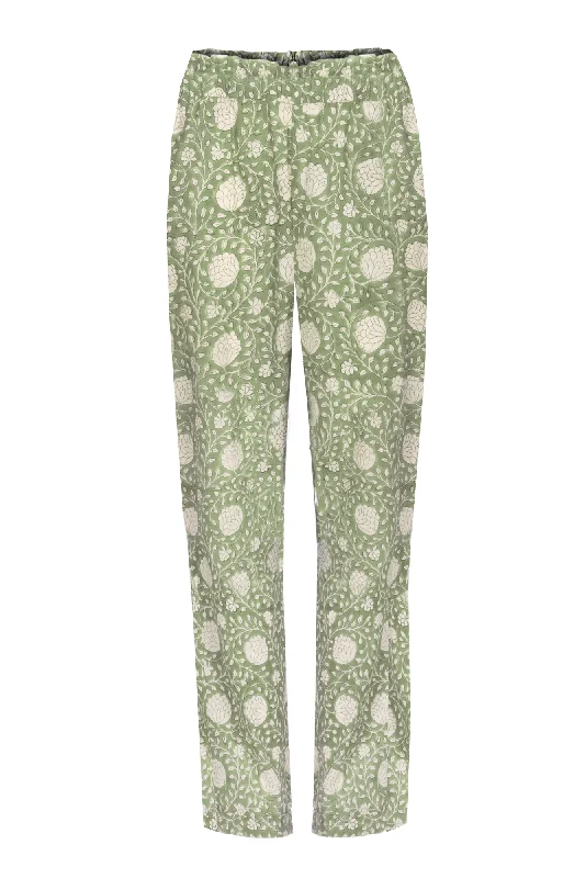 Gangtok Pant (Green) Cozy Fitted Pants