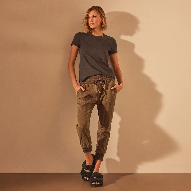 Mixed Media Pant - Army Green Pigment Relaxed Linen Pants