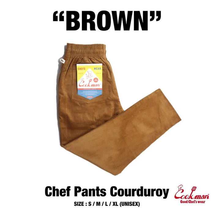 Cookman USA Chef Pants Corduroy Brown Trendy Palazzo Pants