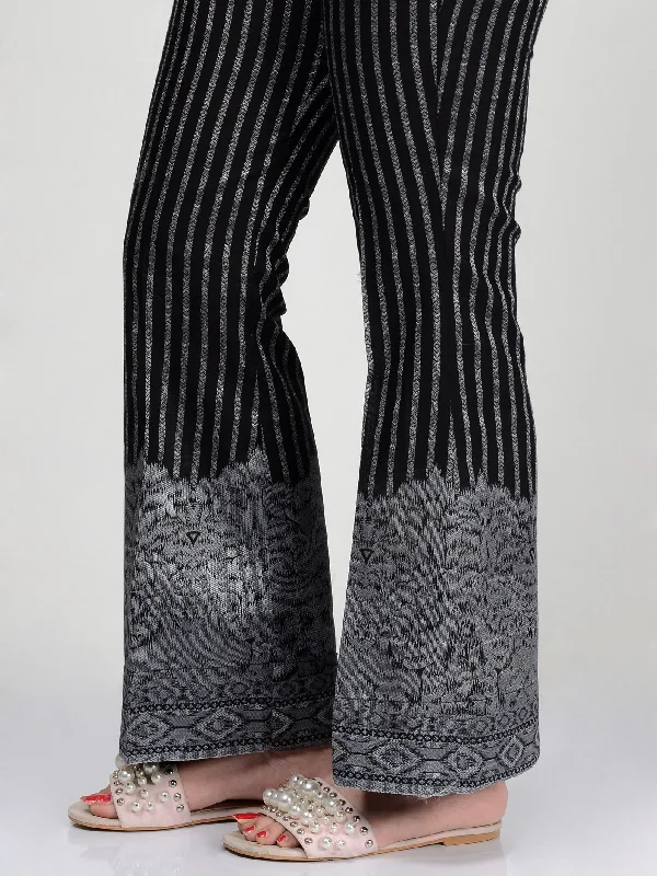 Jacquard Bootcut Pants Cozy Jogger Leggings