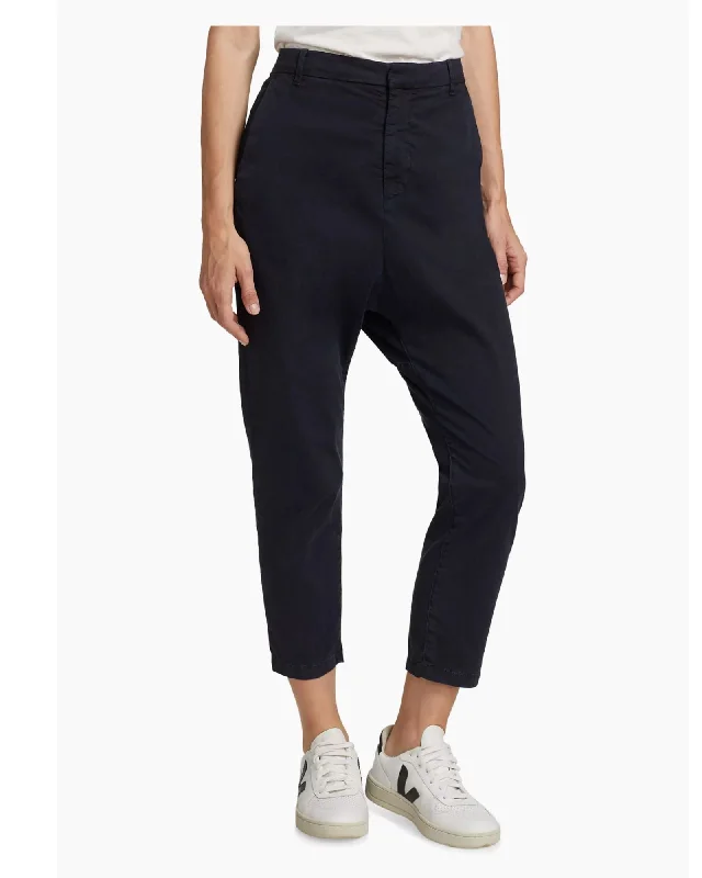 Paris Silk Drop-Rise Pants Chic Wool Trousers