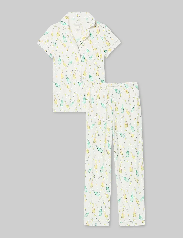 Women's Downtime Pajama Top & Pant Set Comfy Zip-Up Pants