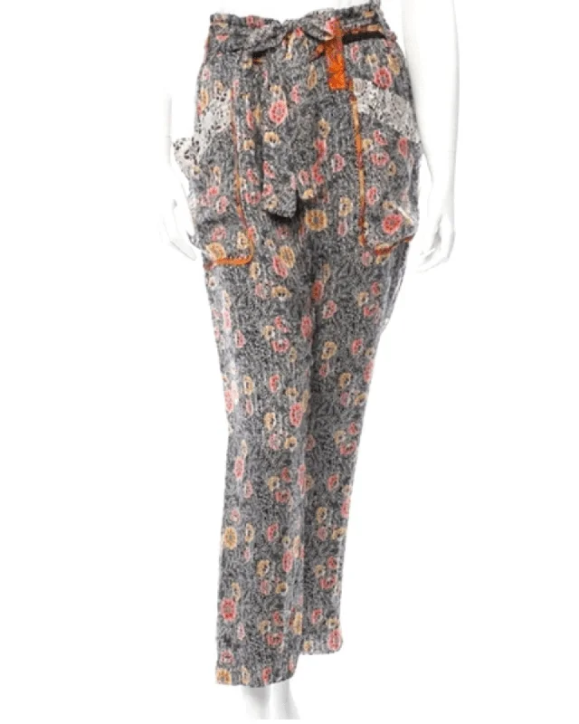 Isabel Marant Silk Bohemian Paisley Pants Comfortable Fleece Pants