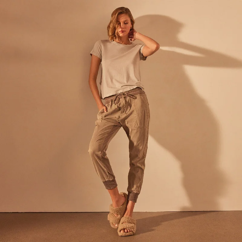 Mixed Media Pant - Coyote Comfy High-Waist Jeans