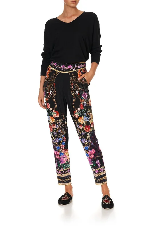 HAREM PANTS WITH FRONT PLEATS BLUSHING MANOR Comfortable Denim Trousers