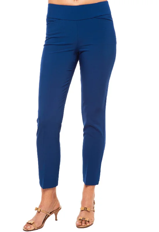 Ibkul Ankle Pant  4 Way Stretch - Navy Stylish Slim Trousers