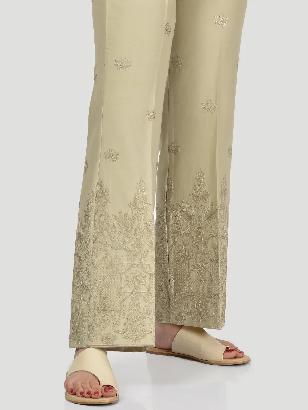 Embroidered Winter Cotton Pants Chic Faux Leather Pants