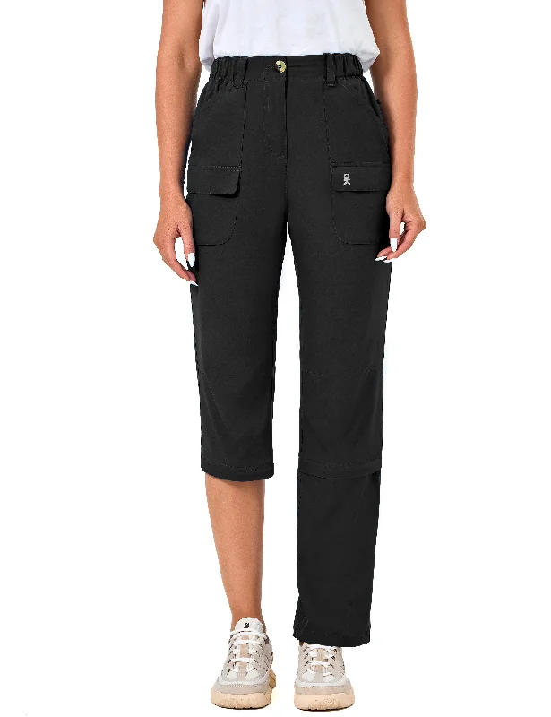 Women's-Hiking-Pants Convertible Zip Off Quick Dry Pants High-Waist Yoga Pants