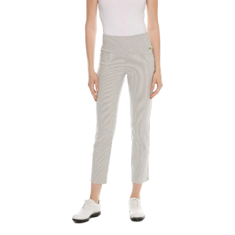 Swing Control Masters Ankle Pant - Seersucker Black / White Trendy Tapered Pants