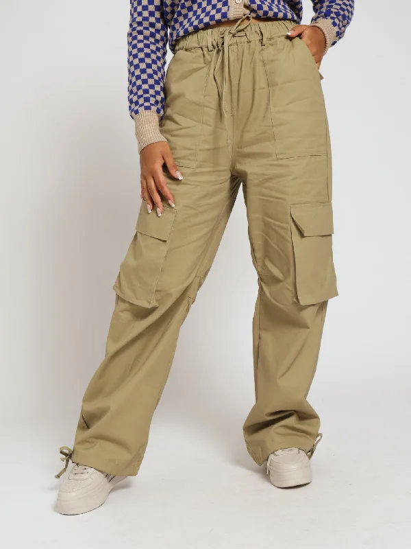 Cargo Utility Pants - Tan Modern Bootcut Pants