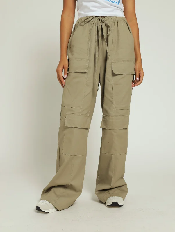 Wide Leg Utility Pants - Fatigue Stylish Casual Pants