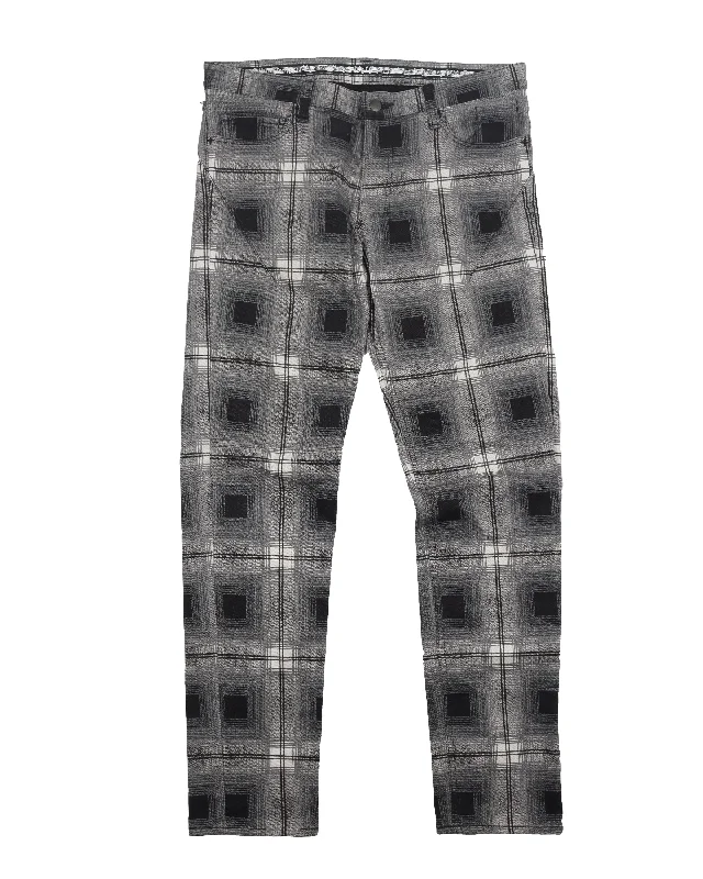 Checkerboard Denim Pant (AW07) Love God Murder Relaxed Lounge Trousers